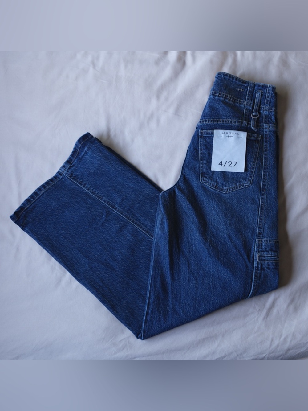 NWT Habitual Extra Wide Leg Cargo Jeans High Rise Blue Utility‎ Loop 4/27 - Picture 2 of 8